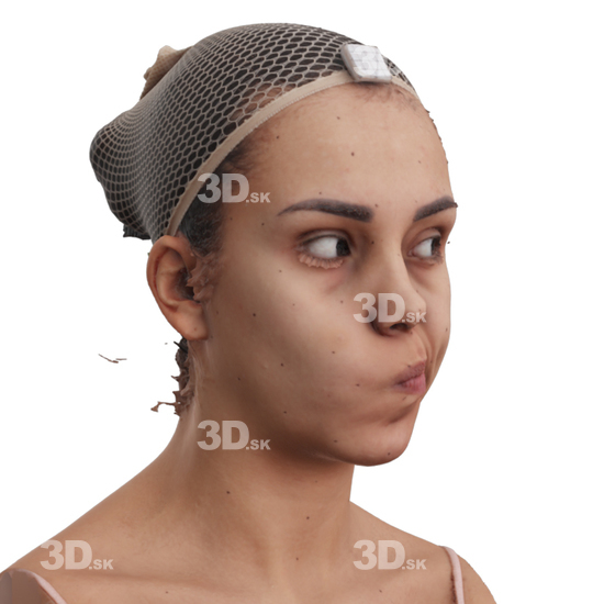 Head Woman 3D Phonemes And Emotions Hispanic