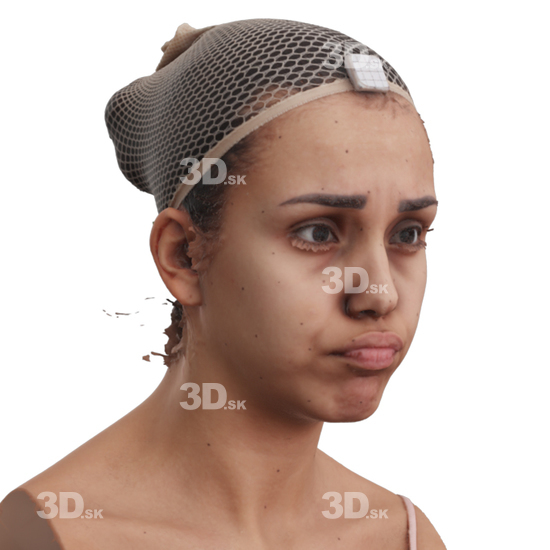 Head Woman 3D Phonemes And Emotions Hispanic