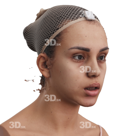 Head Woman 3D Phonemes And Emotions Hispanic