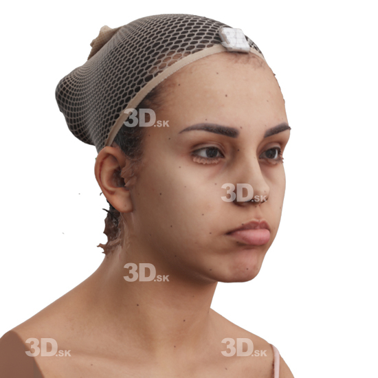 Head Woman 3D Phonemes And Emotions Hispanic