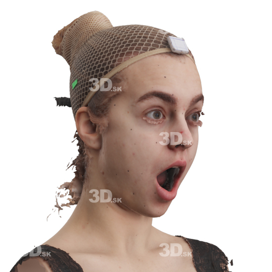 Head Woman White 3D Phonemes And Emotions