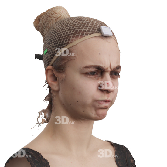 Head Woman White 3D Phonemes And Emotions