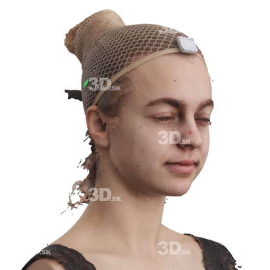 Head Woman White 3D Phonemes And Emotions