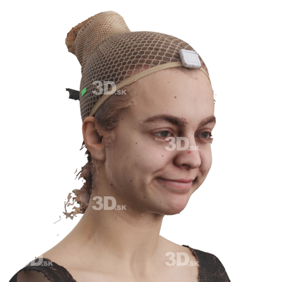 Head Woman White 3D Phonemes And Emotions