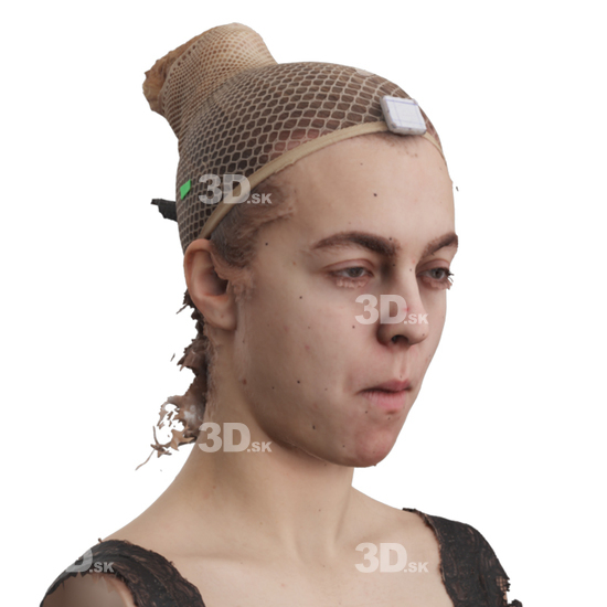 Head Woman White 3D Phonemes And Emotions