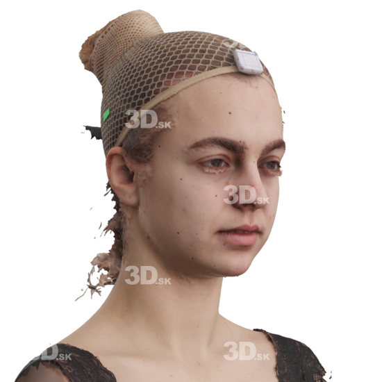 Head Woman White 3D Phonemes And Emotions