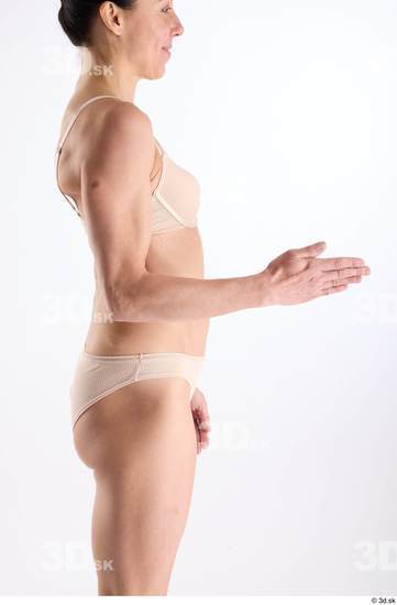 Arm Woman White Underwear Athletic Studio photo references