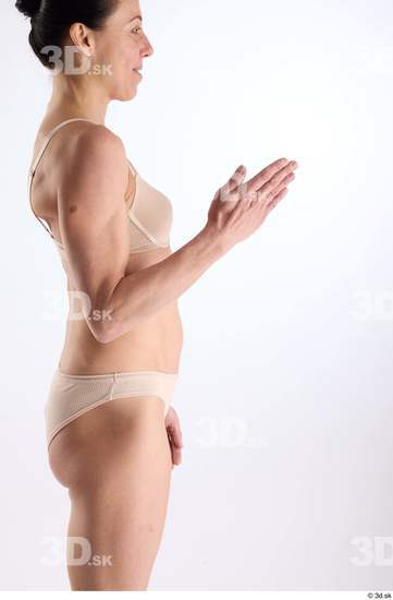 Arm Woman White Underwear Athletic Studio photo references