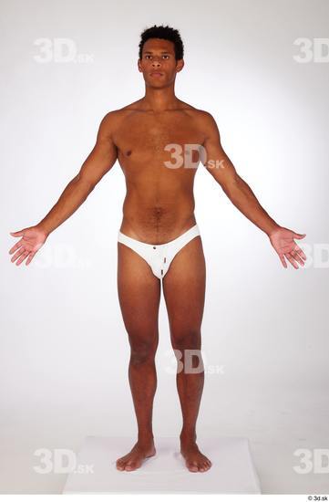 Whole Body Man Black Swimsuit Athletic Standing Studio photo references