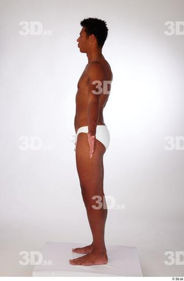 Whole Body Man Black Swimsuit Athletic Standing Studio photo references