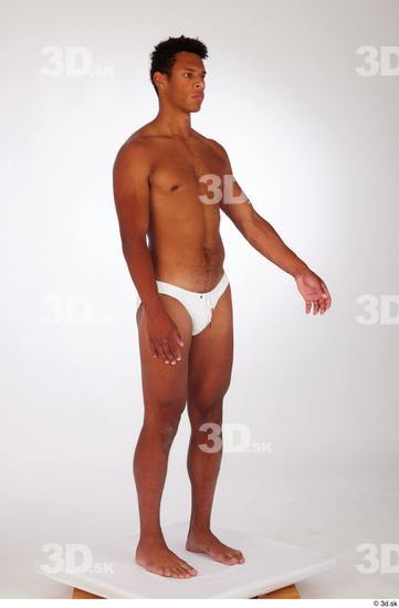 Whole Body Man Black Swimsuit Athletic Standing Studio photo references