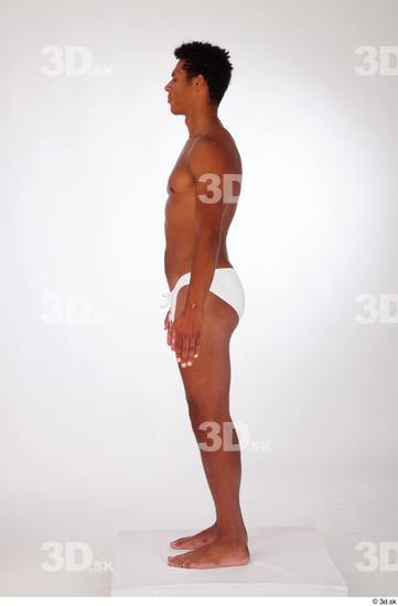 Whole Body Man Black Swimsuit Athletic Standing Studio photo references