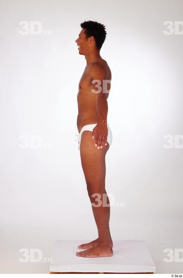 Whole Body Man Black Swimsuit Athletic Standing Studio photo references