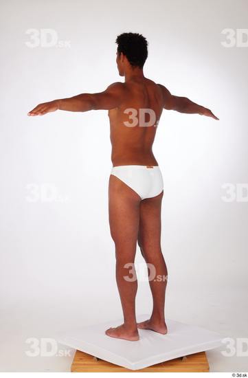 Whole Body Man Black Swimsuit Athletic Standing Studio photo references