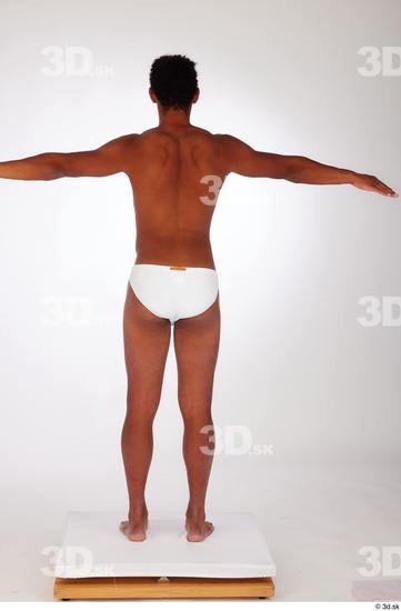 Whole Body Man Black Swimsuit Athletic Standing Studio photo references