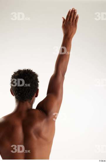 Arm Back Man Black Athletic Studio photo references