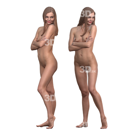 Whole Body Woman White Nude 3D Cleaned Bodies