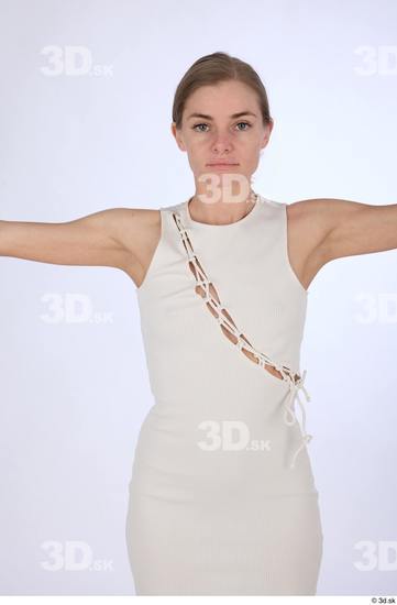 Whole Body Woman T poses White Casual Slim Street photo references