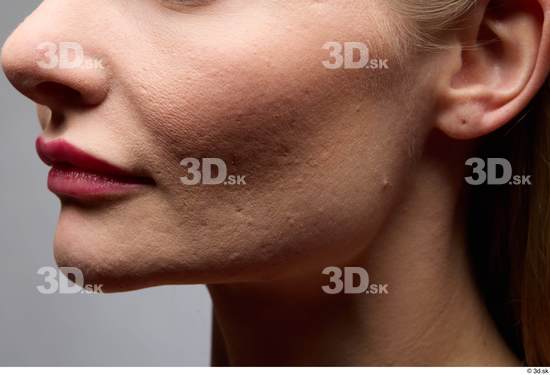 Face Woman White Slim Face Skin Textures