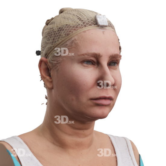 Head Woman White 3D Phonemes And Emotions