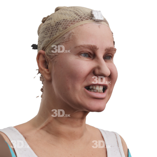 Head Woman White 3D Phonemes And Emotions