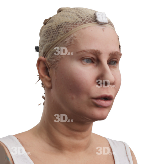 Head Woman White 3D Phonemes And Emotions