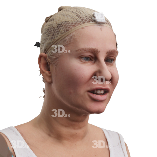 Head Woman White 3D Phonemes And Emotions