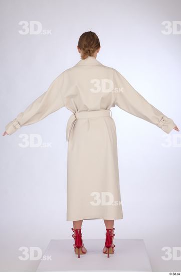 Whole Body Woman Casual Coat Slim Standing Studio photo references