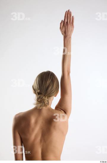 Arm Back Woman White Nude Slim Studio photo references