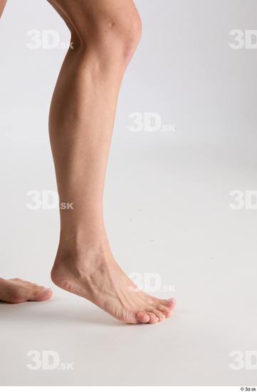 Calf Woman White Nude Slim Studio photo references