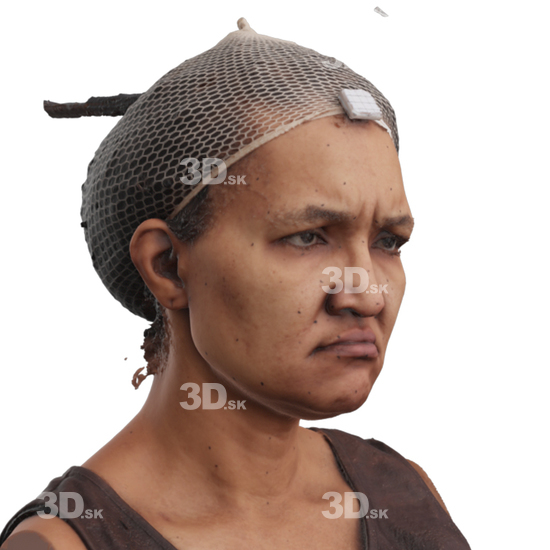 Head Woman Black 3D Phonemes And Emotions