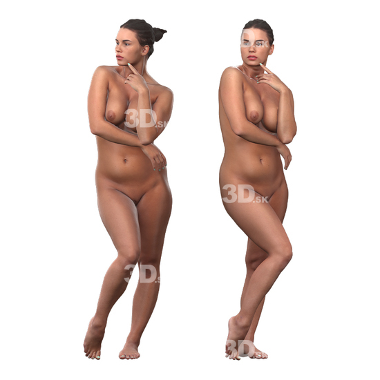 Whole Body Woman White Nude 3D Cleaned Bodies