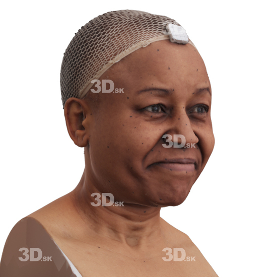 Head Woman Black 3D Phonemes And Emotions