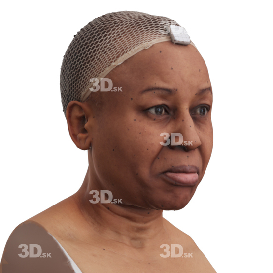 Head Woman Black 3D Phonemes And Emotions