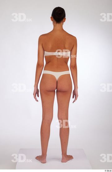 Whole Body Woman White Underwear Slim Standing Studio photo references