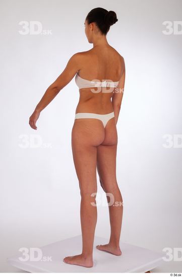 Whole Body Woman White Underwear Slim Standing Studio photo references