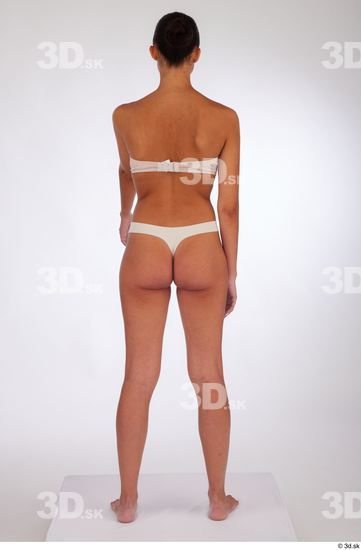 Whole Body Woman White Underwear Slim Standing Studio photo references