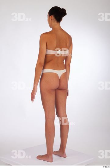 Whole Body Woman White Underwear Slim Standing Studio photo references