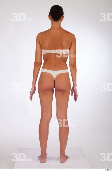 Whole Body Woman White Underwear Slim Standing Studio photo references