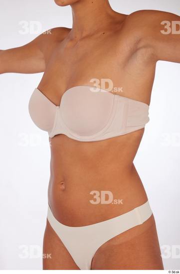 Upper Body Woman White Underwear Slim Studio photo references