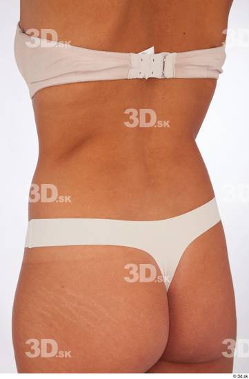 Back Woman White Underwear Slim Studio photo references