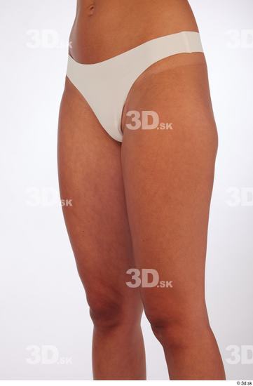 Thigh Woman White Underwear Slim Studio photo references