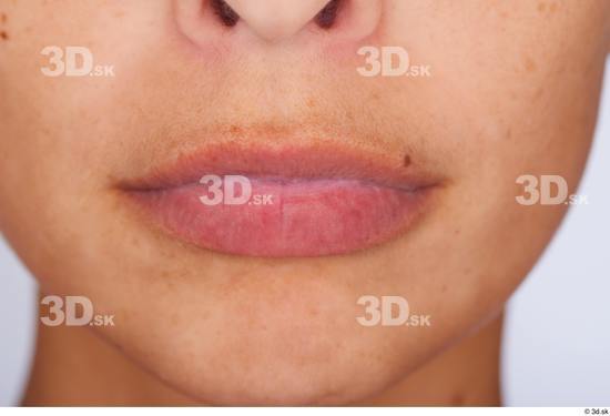 Mouth Woman White Slim Studio photo references