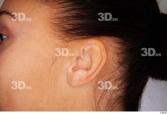 Ear Woman White Slim Studio photo references