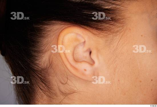 Ear Woman White Slim Studio photo references