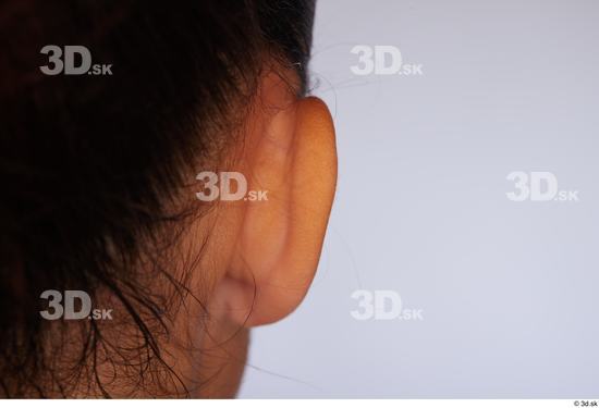 Ear Woman White Slim Studio photo references