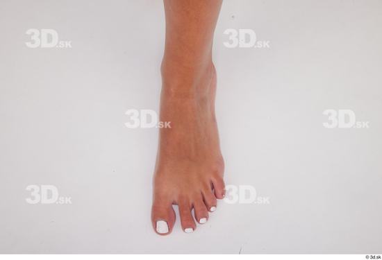 Foot Woman White Slim Studio photo references