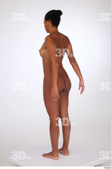 Whole Body Woman White Black Nude Slim Standing Studio photo references