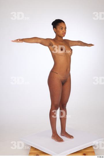 Whole Body Woman White Black Nude Slim Studio photo references