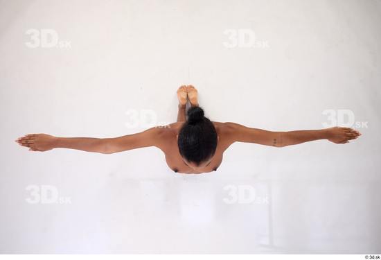 Whole Body Woman White Black Nude Slim Kneeling Top Studio photo references